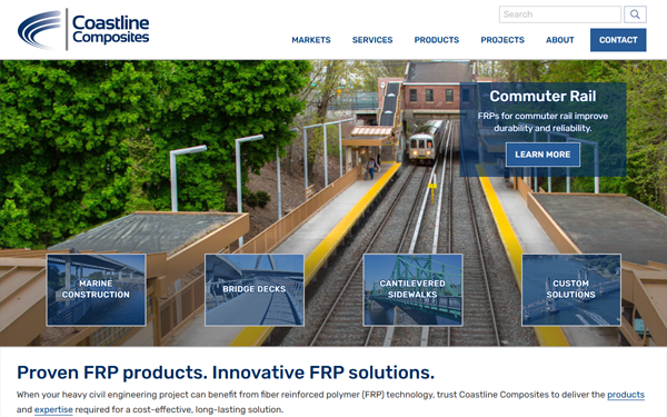 www.coastlinecomposites.com desktop screenshot